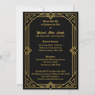 Vintage Elegant Minimalist Memorial Invitation