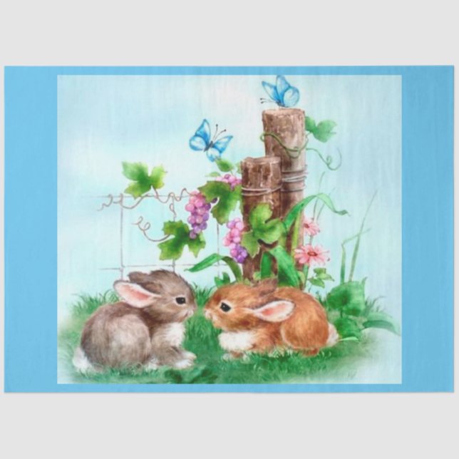 Vintage Elegant Modern Easter Tissue Paper (Front)
