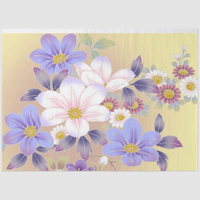 Vintage Elegant Modern Floral Tissue Paper (Front)