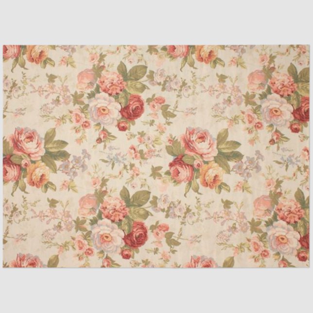 Vintage Elegant Modern Floral Tissue Paper (Front)