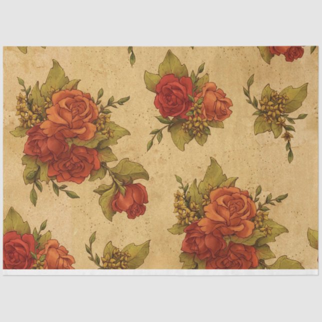 Vintage Elegant Modern Floral Tissue Paper (Front)