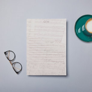 Vintage Elegant Music Initial Line Letter Paper