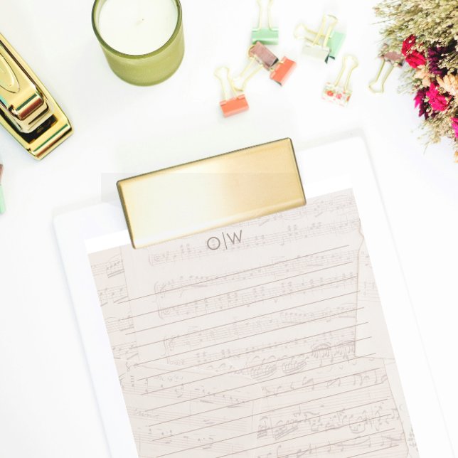 Vintage Elegant Music Note Initial Lined Custom Letterhead (Creator Uploaded)