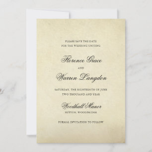 Vintage Elegant Non Photo Formal Wedding Save The Date