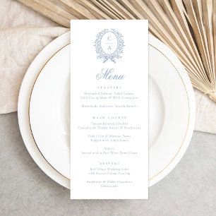 Vintage Elegant Olive Leaf Botanical Wreath Menu