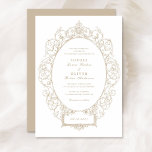 Vintage Elegant Ornament Floral Leaf Frame Wedding Invitation<br><div class="desc">Vintage Elegant Ornament Leafy Antique Gold Floral Frame Wedding Invitation. Vintage Baroque Frame Design Wedding Invitation.</div>