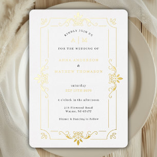 Vintage Elegant Ornament Frame Monogram Wedding