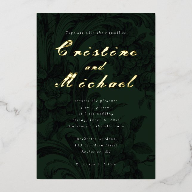 Vintage elegant ornamental flowers wedding (Front)