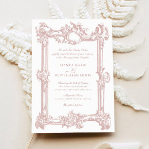 Vintage Elegant Ornamental Frame Wedding Invitation