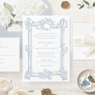 Vintage Elegant Ornamental Frame Wedding Invitation