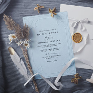 Vintage Elegant Ornate Embossing Modern Wedding Invitation