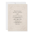 Vintage Elegant Ornate Embossing QR Code Wedding