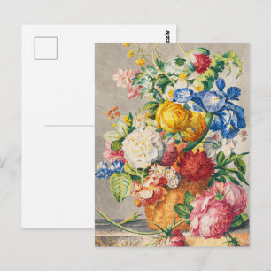 Vintage Elegant Pastel Floral Botanical Wall Art Postcard