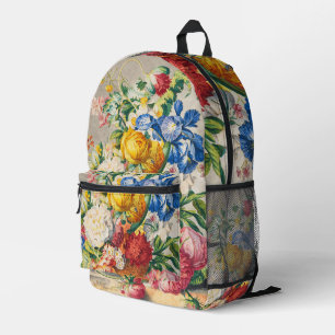 Vintage Elegant Pastel Floral Botanical Wall Art Printed Backpack