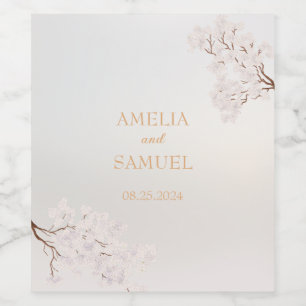 Vintage Elegant Pearl Romance Wedding Wine Label