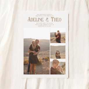 Vintage Elegant Photo Beige Wedding Invitation