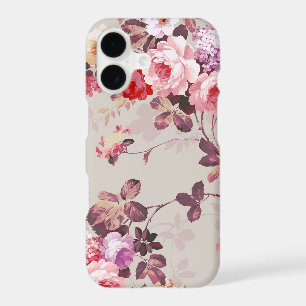 Vintage Elegant Pink Red Purple Roses Pattern