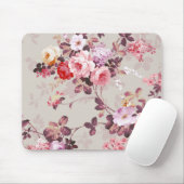 Vintage Elegant Pink Red Purple Roses Pattern Mouse Mat (With Mouse)