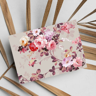 Vintage Elegant Pink Red Purple Roses Pattern Postcard