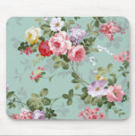 Vintage Elegant Pink Red Roses Pattern Mouse Mat<br><div class="desc">Vintage cute girly colourful pink red and white roses .A elegant floral design on teal green background .The perfect romantic gift idea for her on any occasion</div>