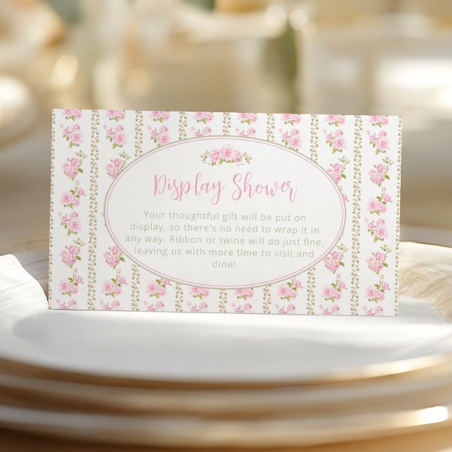 Vintage Elegant Pink Rose Display Shower Enclosure Card (Creator Uploaded)