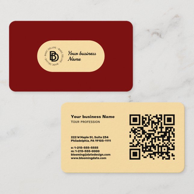 Vintage Elegant Retro – Modern  Business Card (Front/Back)