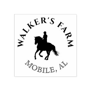 Vintage elegant riding horse monogram Stamp