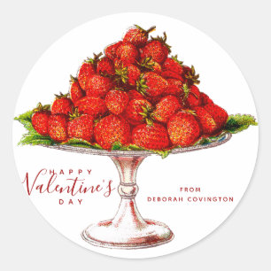 Vintage Elegant Romantic Happy Valentine's Holiday Classic Round Sticker