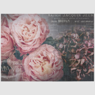 Vintage Elegant Rose Floral Ephemera Decoupage Tissue Paper