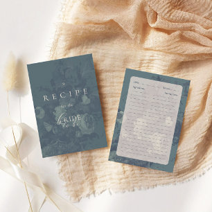 Vintage Elegant Rustic Teal Bridal Shower Recipe Enclosure Card