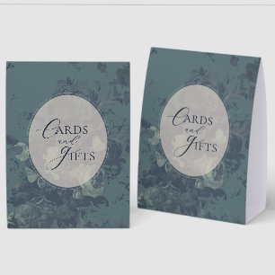 Vintage Elegant Rustic Teal Floral Bridal Shower