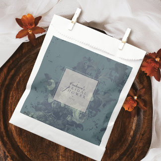 Vintage Elegant Rustic Teal Floral Bridal Shower Favour Bags