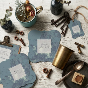 Vintage Elegant Rustic Teal Floral Bridal Shower Paper Coaster
