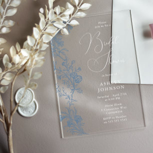 Vintage Elegant Script Bridal Shower Acrylic Invitations