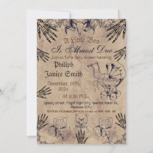 Vintage Elegant Spooky, Halloween Baby Shower Invi Invitation