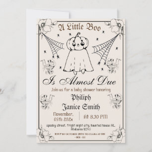 Vintage Elegant Spooky, Halloween Baby Shower Invitation