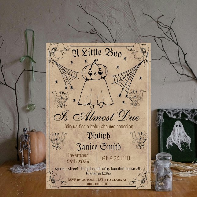 Vintage Elegant Spooky, Halloween Baby Shower Invitation (Creator Uploaded)