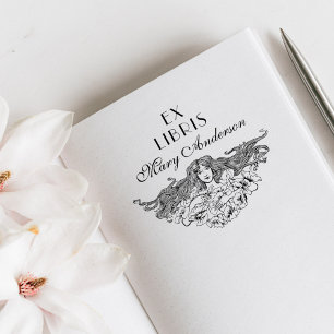 Vintage Elegant Spring Floral Custom Library Rubber Stamp