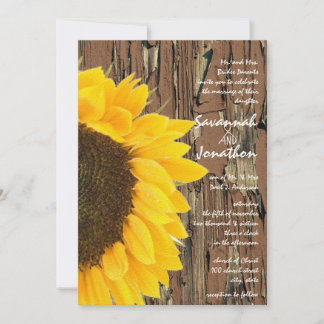 Vintage Elegant Sunflower Wedding Invitation