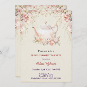 Vintage Elegant Tea Party Bridal Shower Invitation