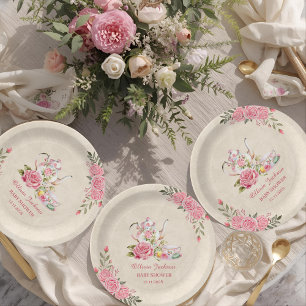 Vintage Elegant Tea Party Bridal Shower Invitation Paper Plate