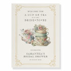Vintage Elegant Tea Party Bridal Shower Sign