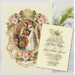Vintage Elegant Traditional Catholic Wedding Invitation<br><div class="desc">This is a beautiful Traditional Catholic Elegant Vintage Wedding Invitation of the betrothal of the Virgin Mary & St. Joseph with vintage gold frame and cherry blossoms. The background is an ecru lace design. All text may be easily customised. Be sure and browse our entire collection of mix and match...</div>