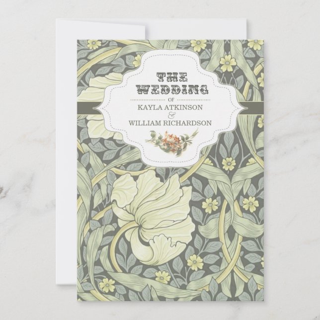 vintage elegant typography wedding invitations (Front)