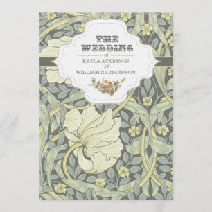 vintage elegant typography wedding invitations
