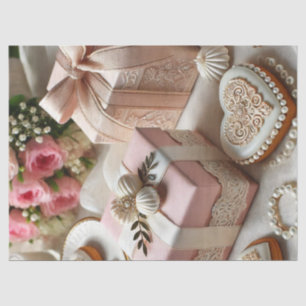 Vintage Elegant Valentine's Day Gift Boxes  Tissue Paper