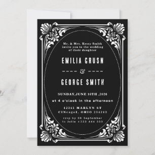 Vintage Elegant Wedding Invitation