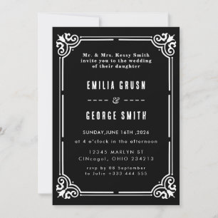Vintage Elegant Wedding Invitation