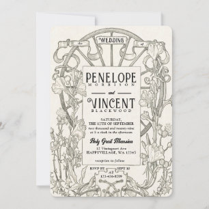 Vintage Elegant Wedding Invitation