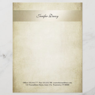 Vintage elegant wedding old paper faux gold stripe personalised letterhead